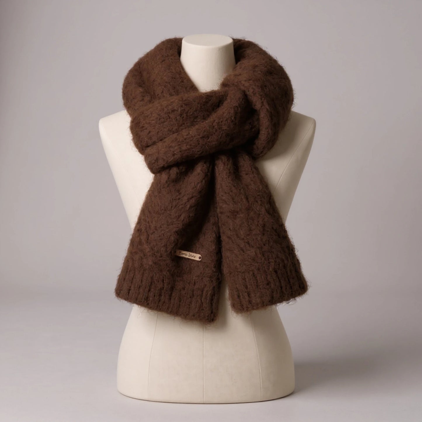 Écharpe femme en laine tricotée<br>Épaisse, chaude et élégante