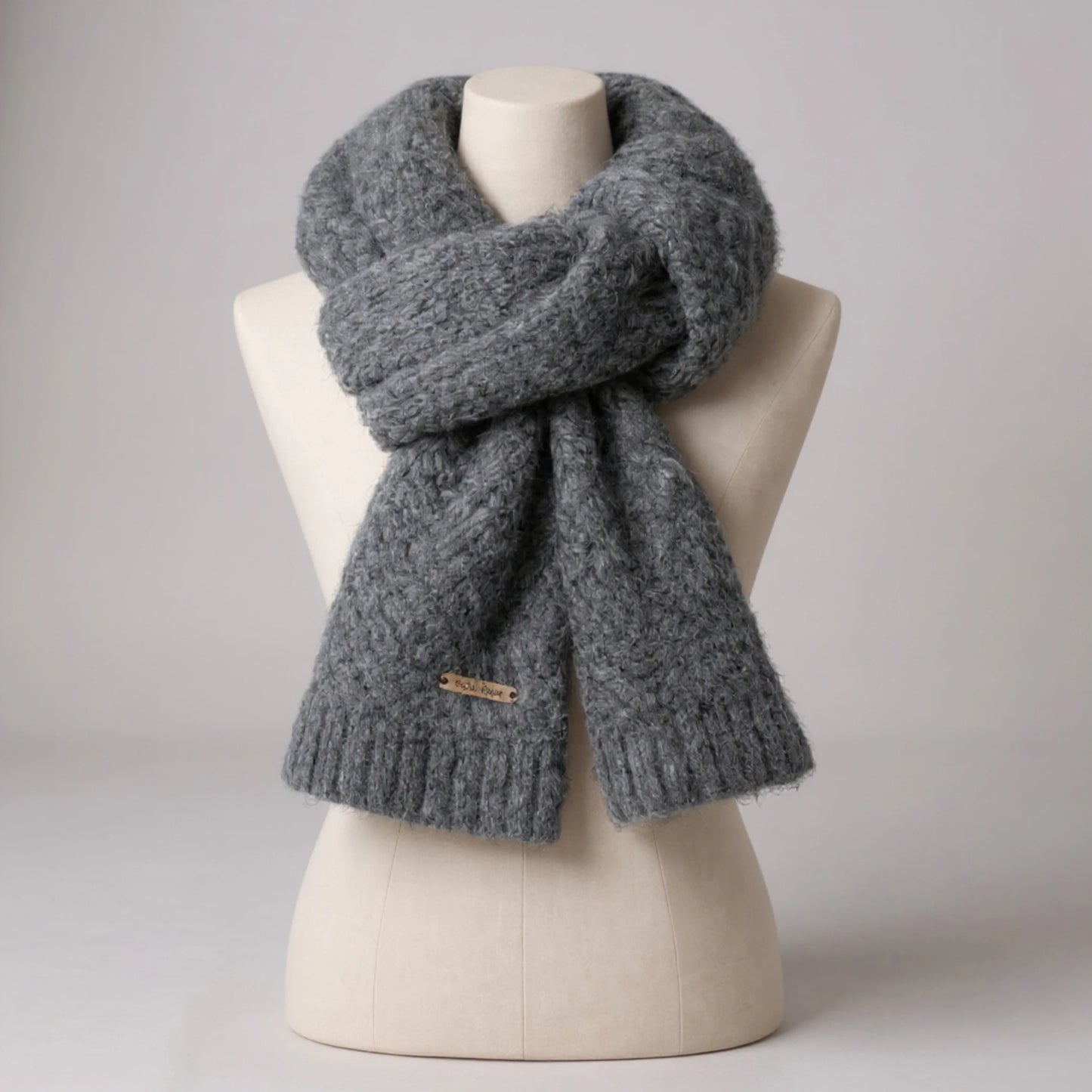 Écharpe femme en laine tricotée<br>Épaisse, chaude et élégante