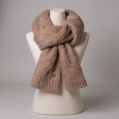 Écharpe femme en laine tricotée<br>Épaisse, chaude et élégante