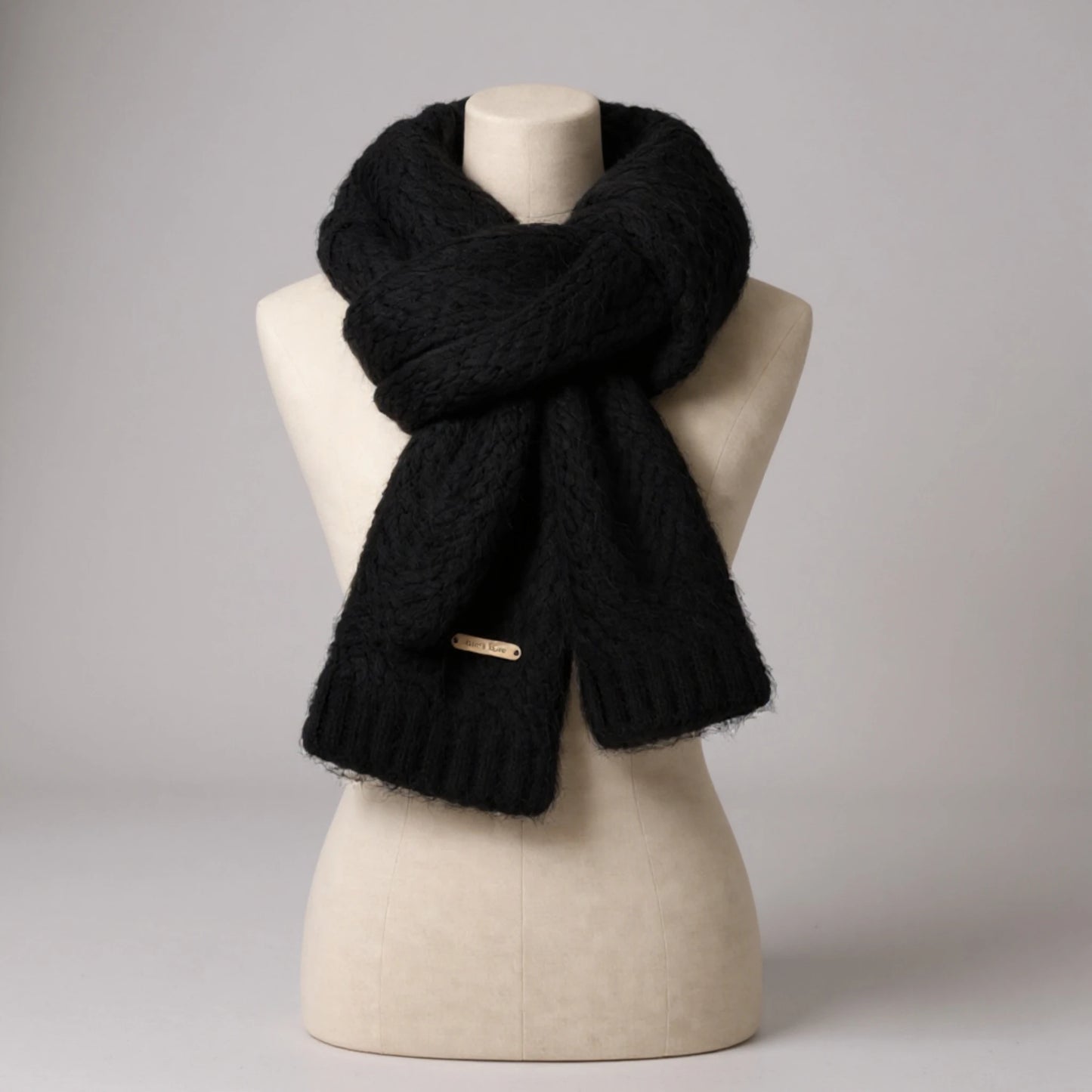 Écharpe femme en laine tricotée<br>Épaisse, chaude et élégante