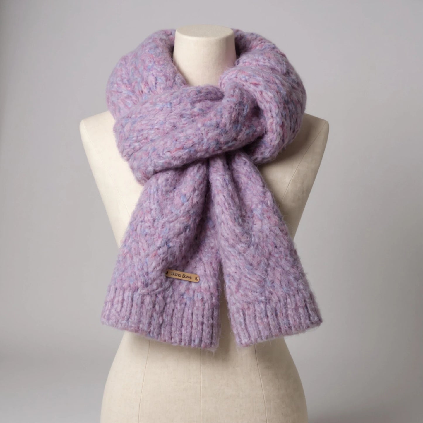 Écharpe femme en laine tricotée<br>Épaisse, chaude et élégante