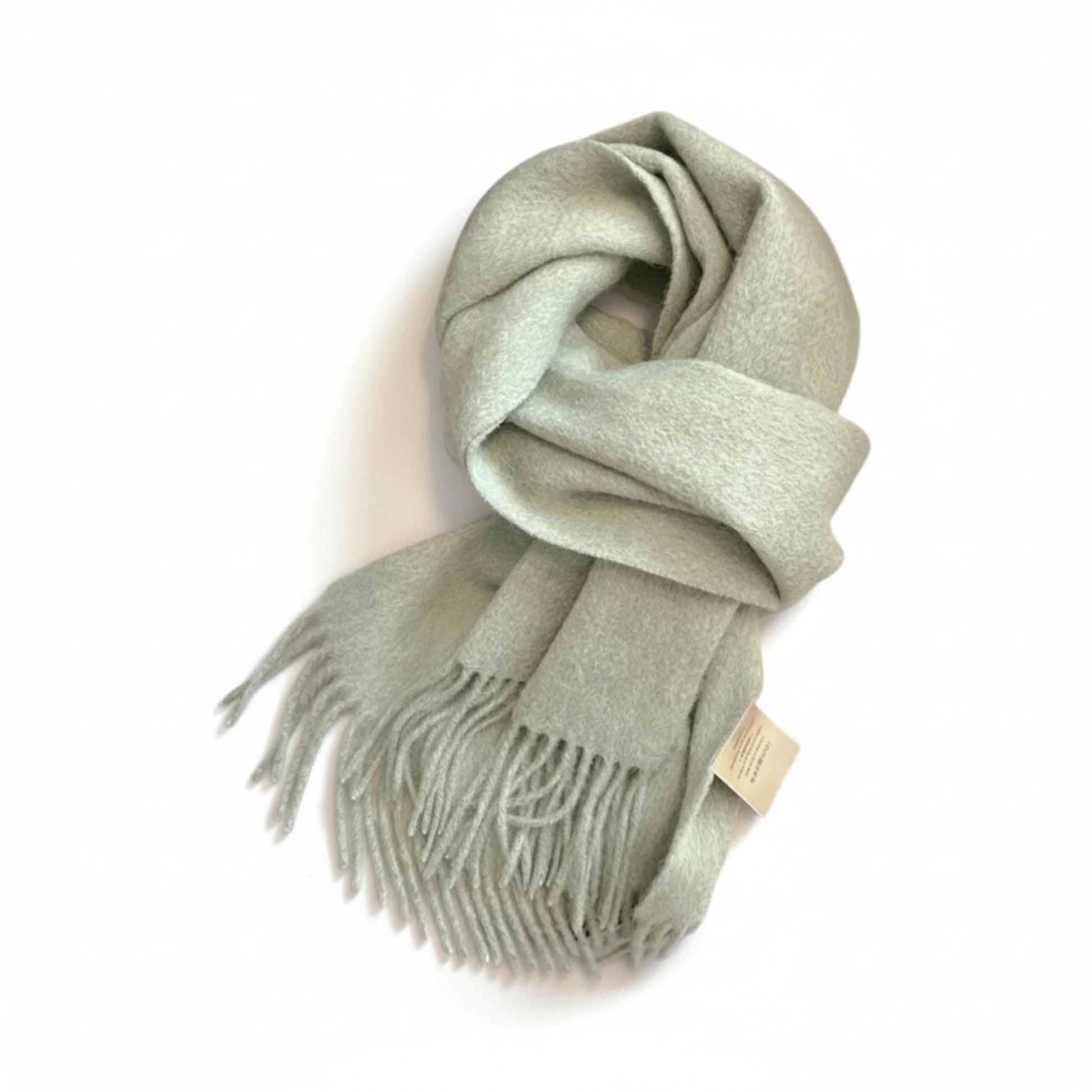 Écharpe femme en laine vert amande clair