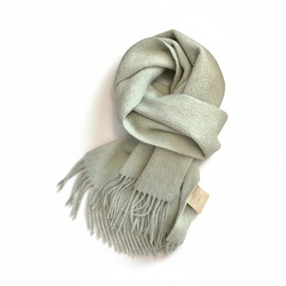Écharpe femme en laine vert amande clair