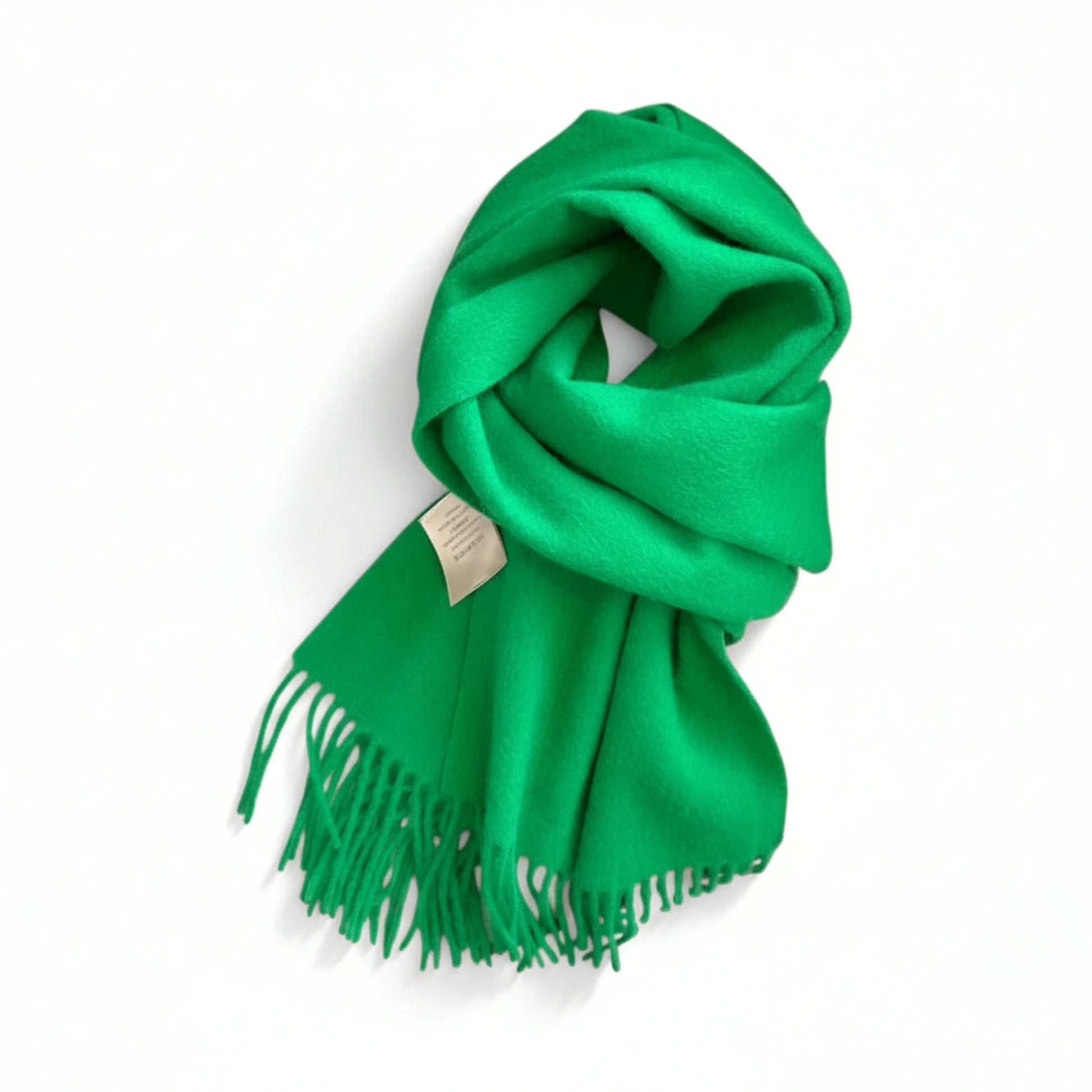 Écharpe femme en laine vert émeraude