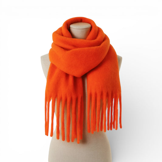 Écharpe femme en polyester orange mandarine