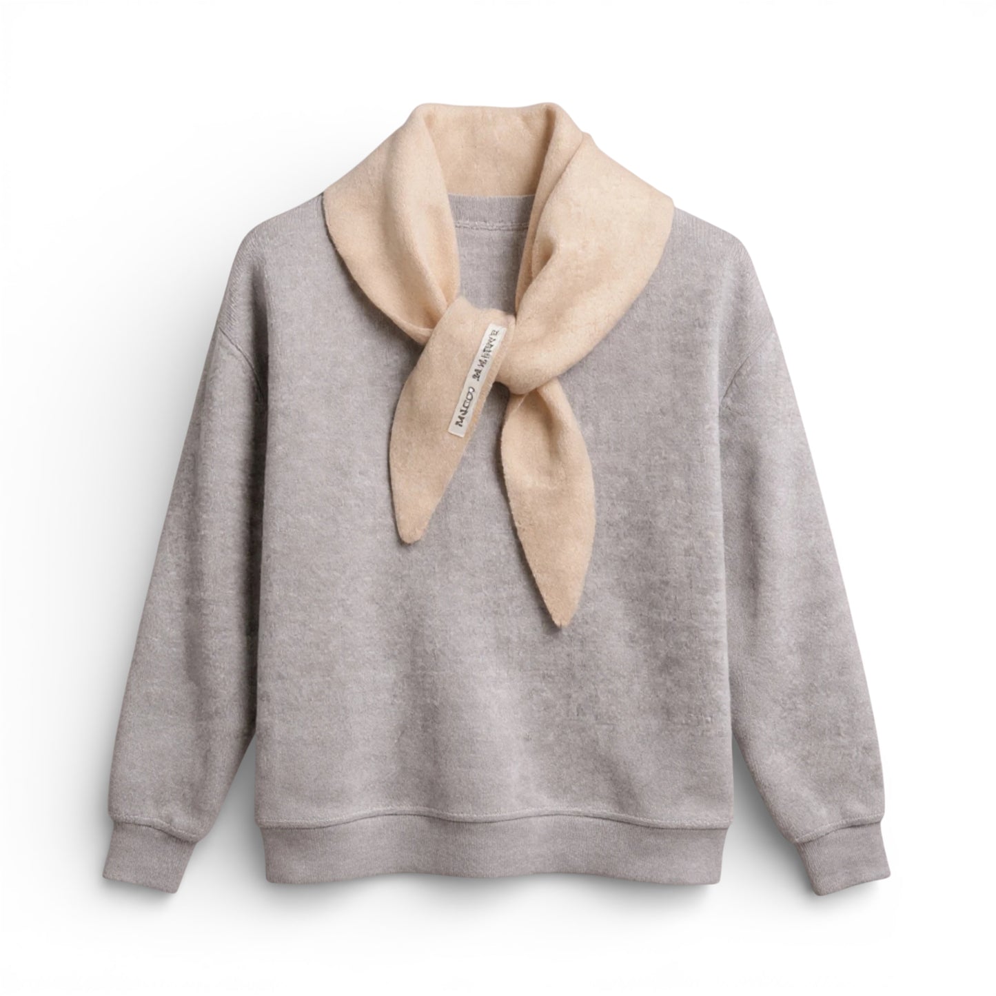 Écharpe femme en laine triangle beige