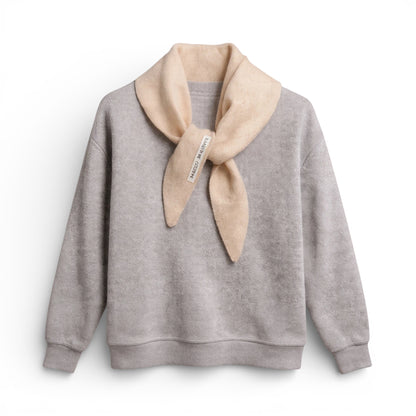 Écharpe femme en laine triangle beige