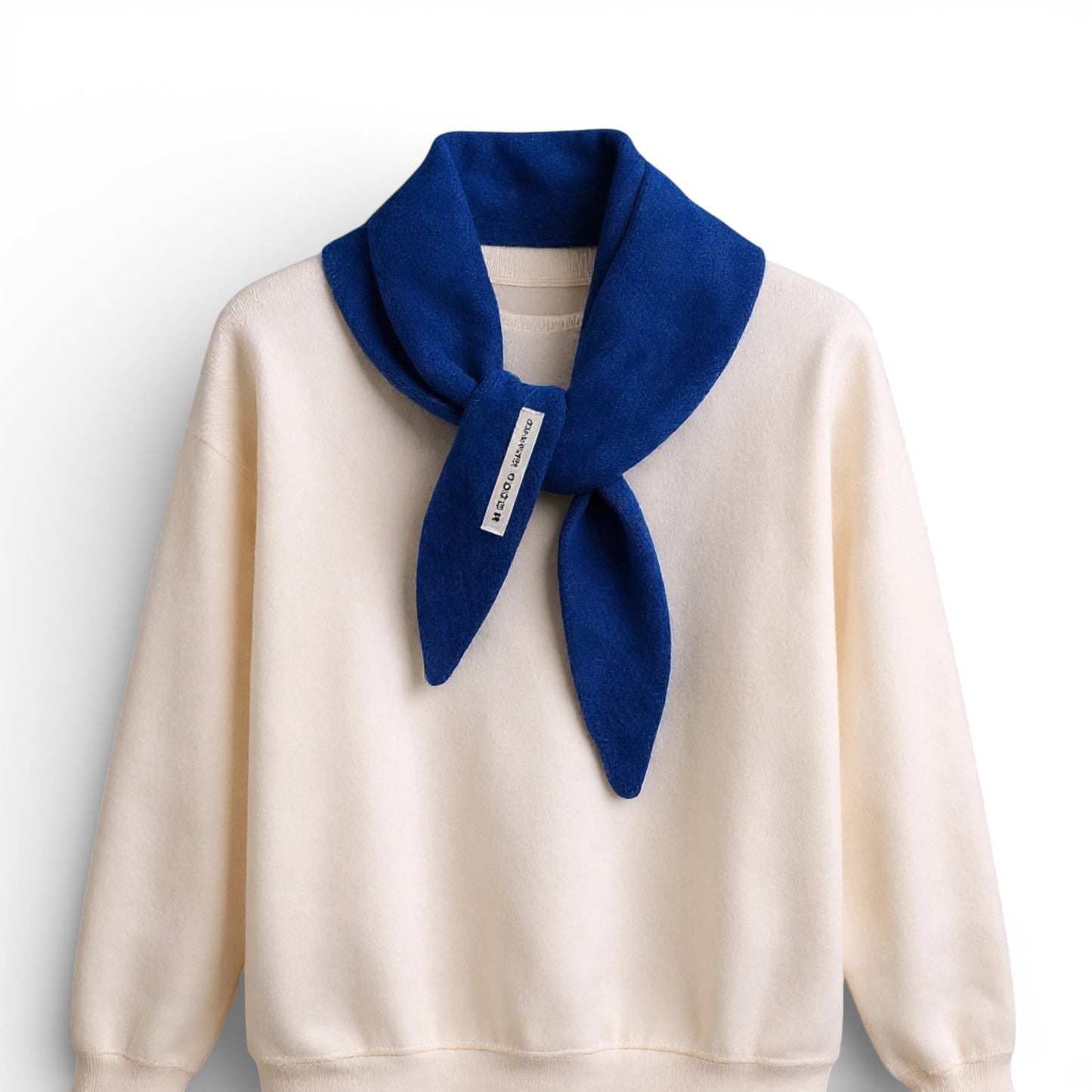 Écharpe femme en laine triangle bleu