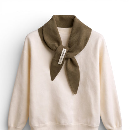 Écharpe femme en laine triangle kaki