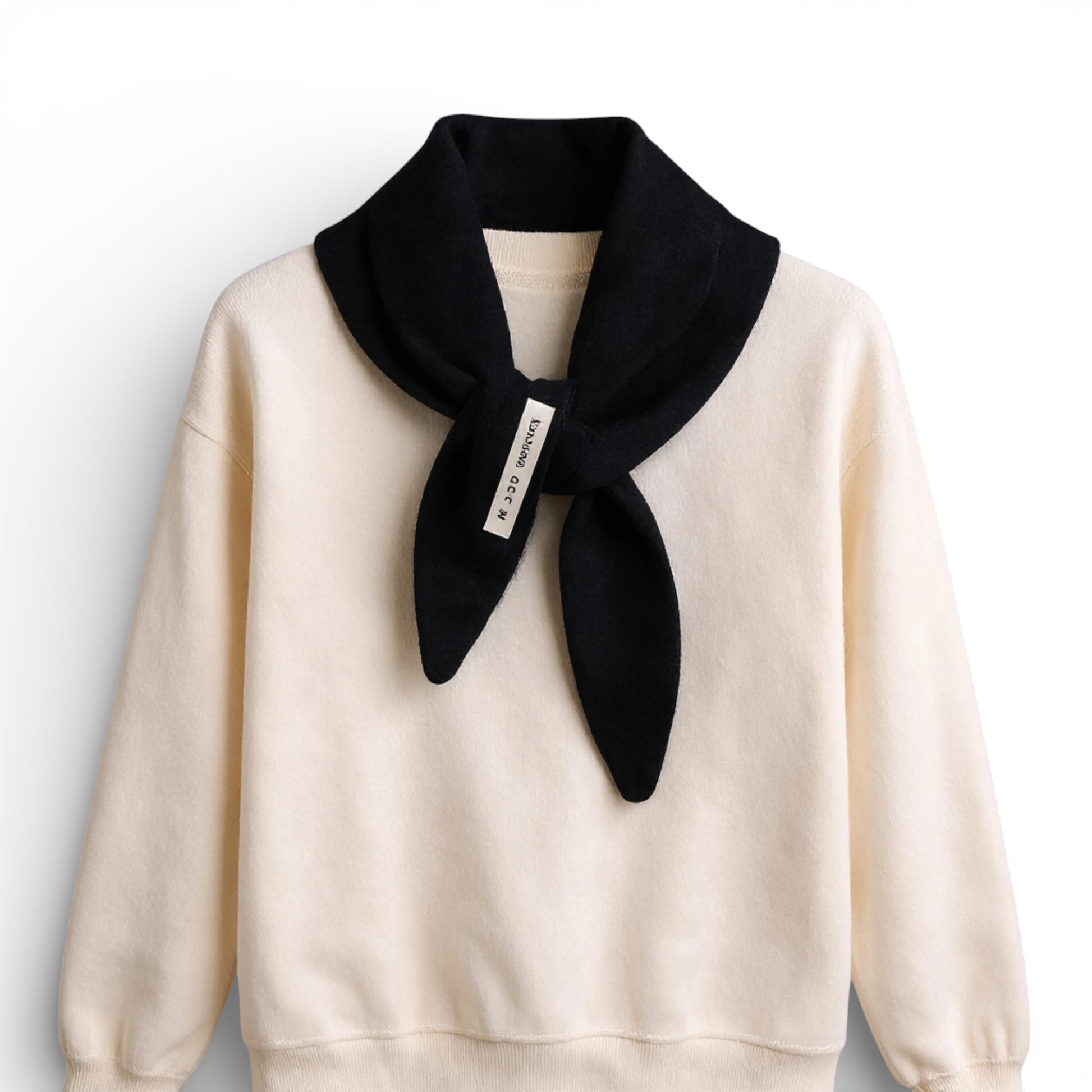 Écharpe femme en laine triangle noir