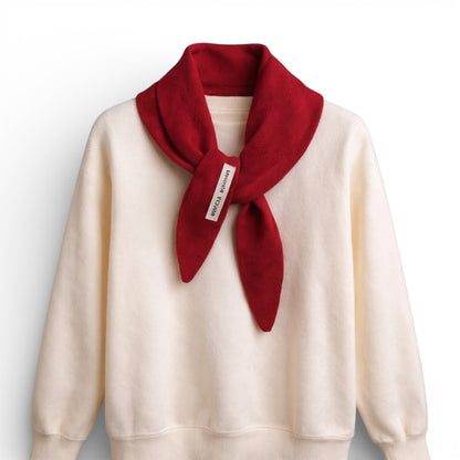Écharpe femme en laine triangle rouge