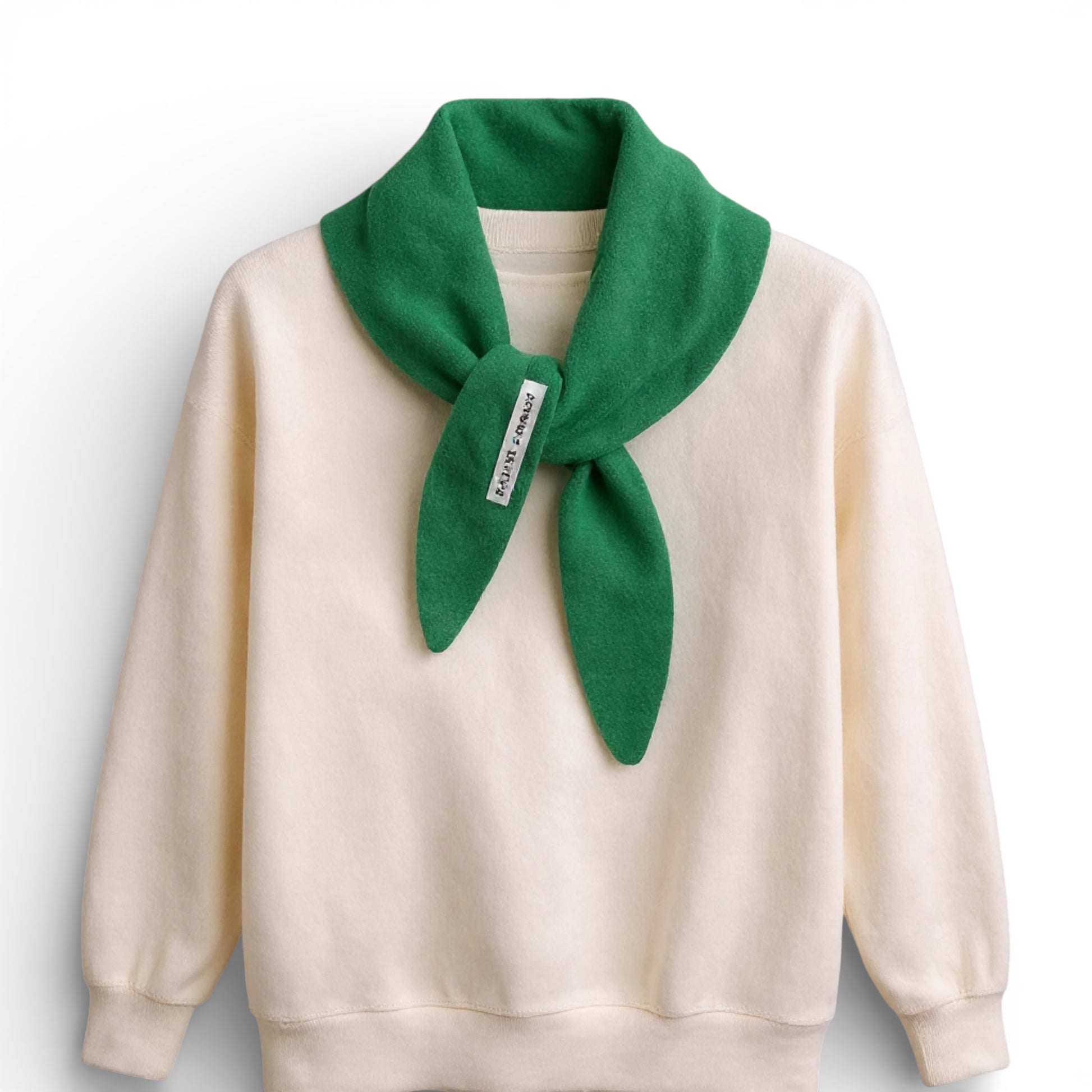 Écharpe femme en laine triangle vert