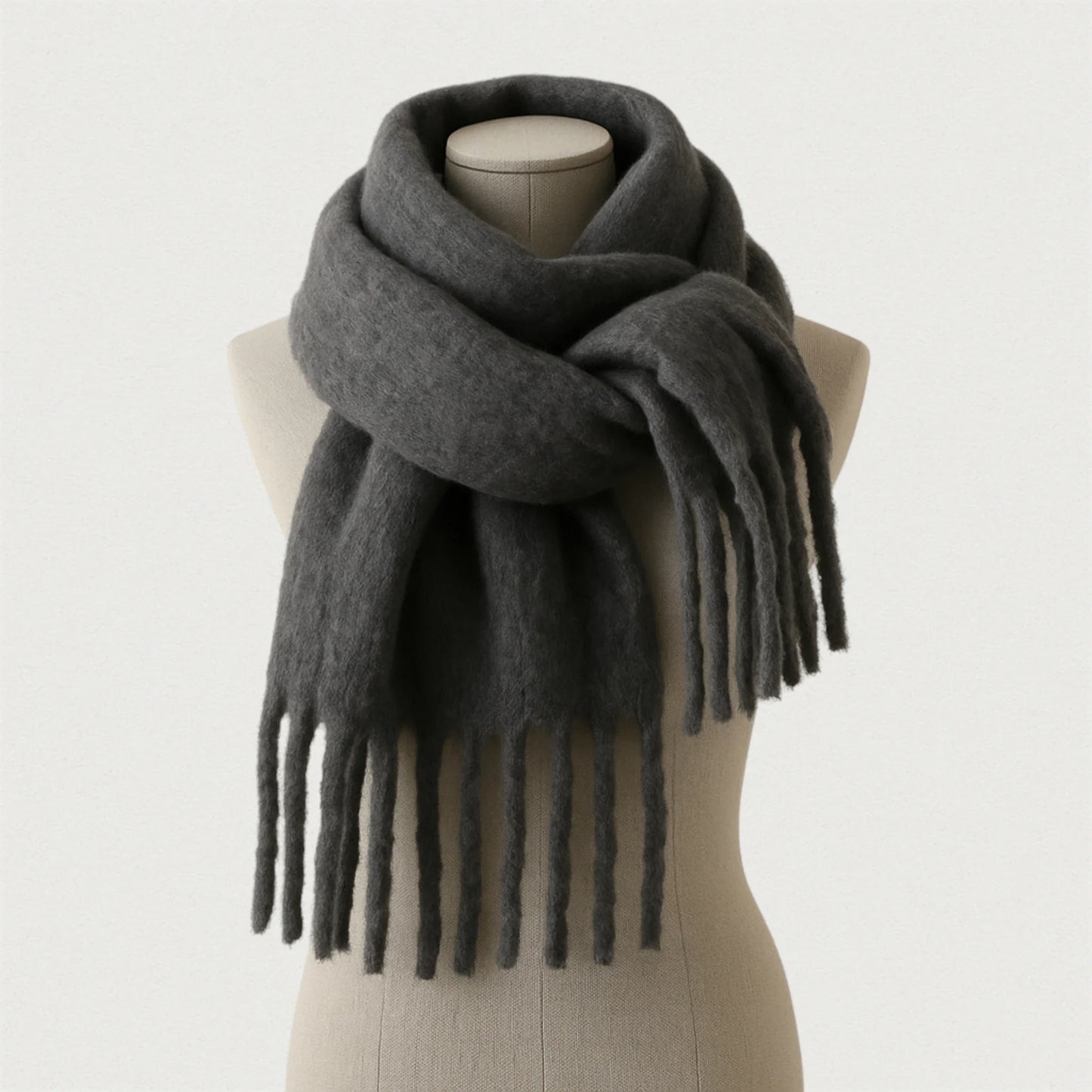 Écharpe douce Femme – Couleur Gris Fumé – Maison Amavia