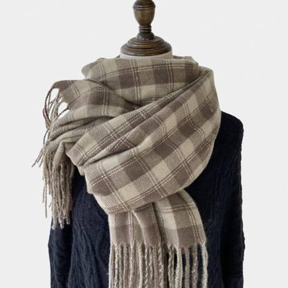 Écharpe Plaid Vintage Unisexe – Pashmina 200×68 cm