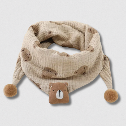 Écharpe Bébé Triangle Coton – Douce & Chaude