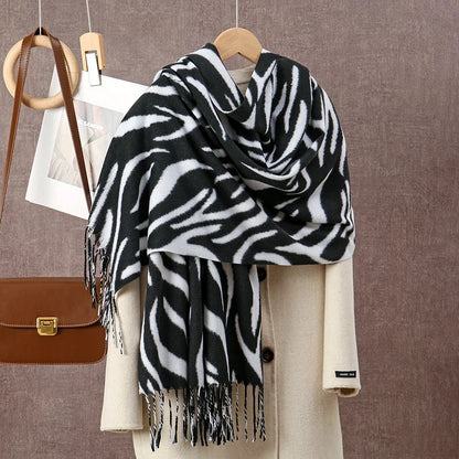 Écharpe pashmina femme hiver blanc – châle long doux et chaud – Maison Amavia