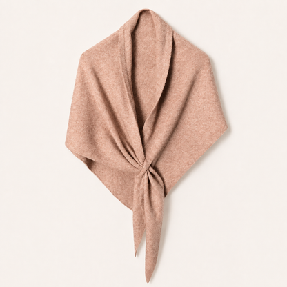 Écharpe triangle camel rosé en laine mélangée – vue produit