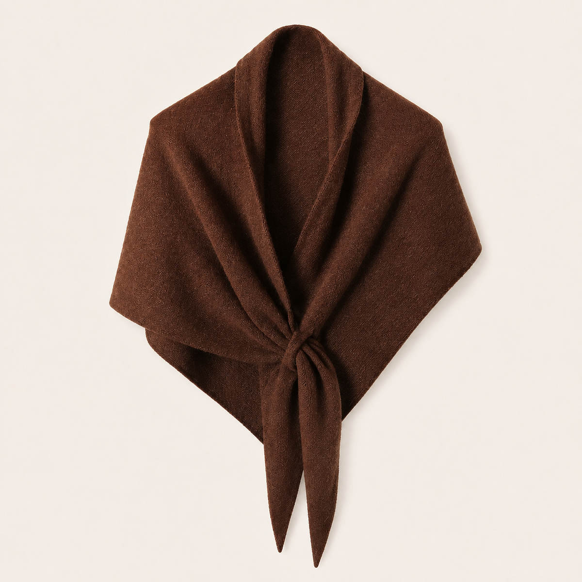 Écharpe triangle caramel en laine mélangée – vue produit