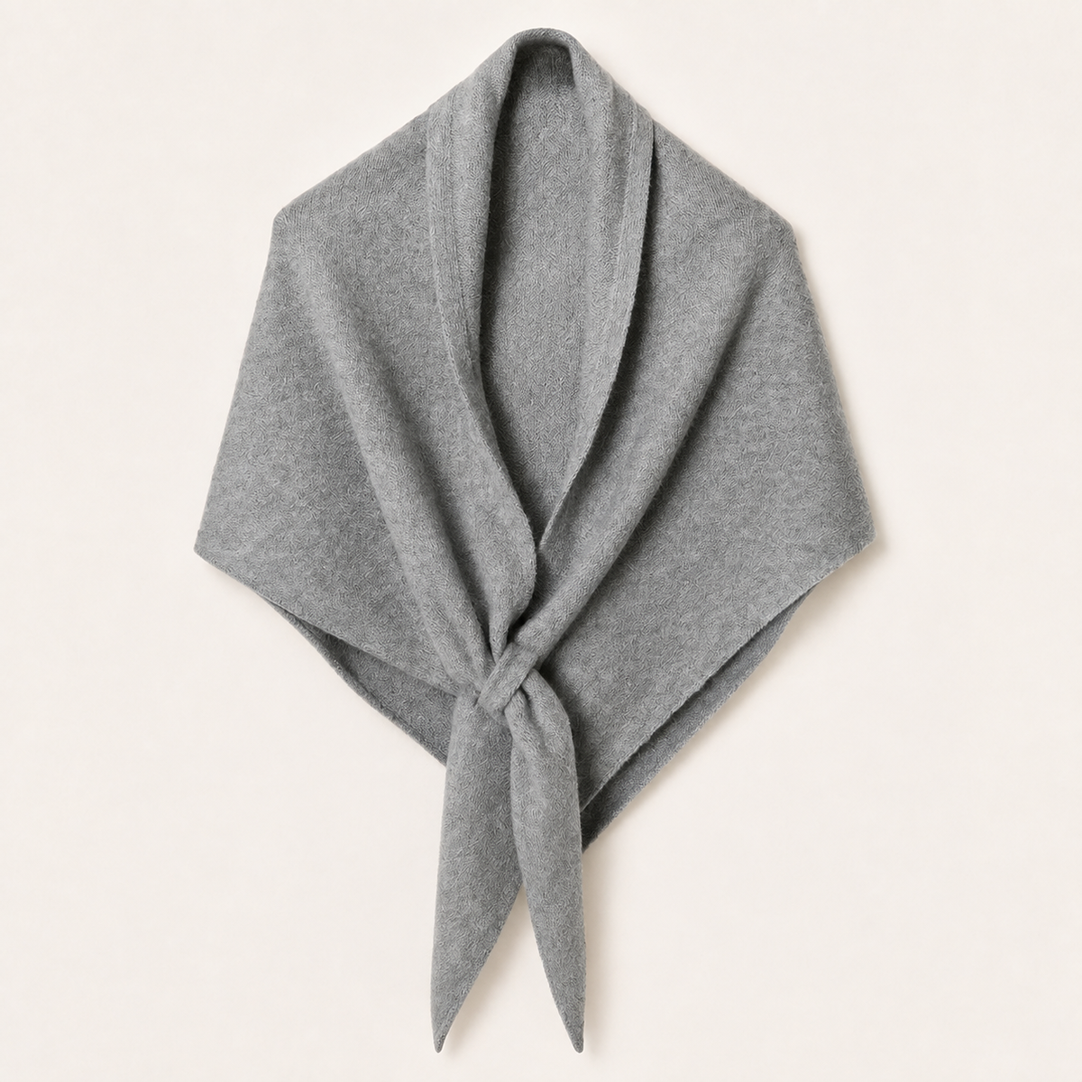 Écharpe triangle gris clair en laine mélangée – vue produit