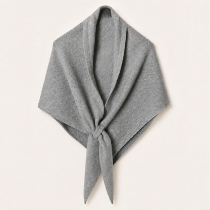 Écharpe triangle gris clair en laine mélangée – vue produit