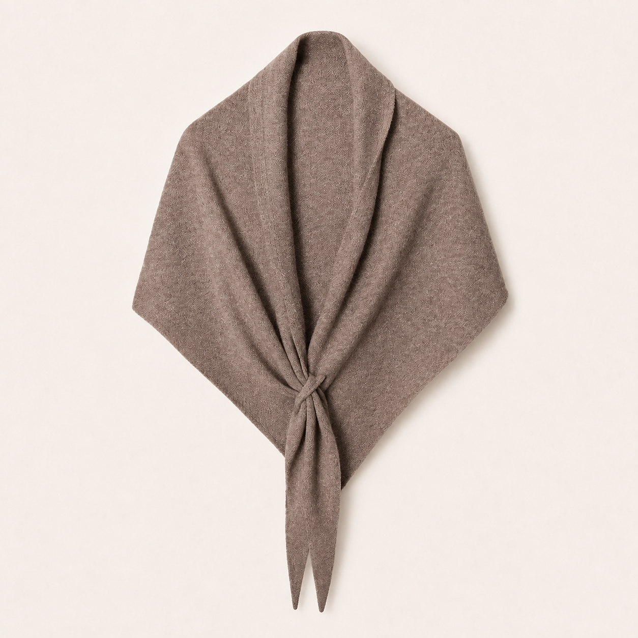 Écharpe triangle kaki taupe en laine mélangée – vue produit