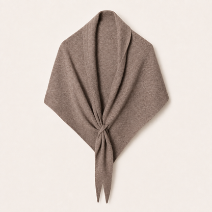 Écharpe triangle kaki taupe en laine mélangée – vue produit