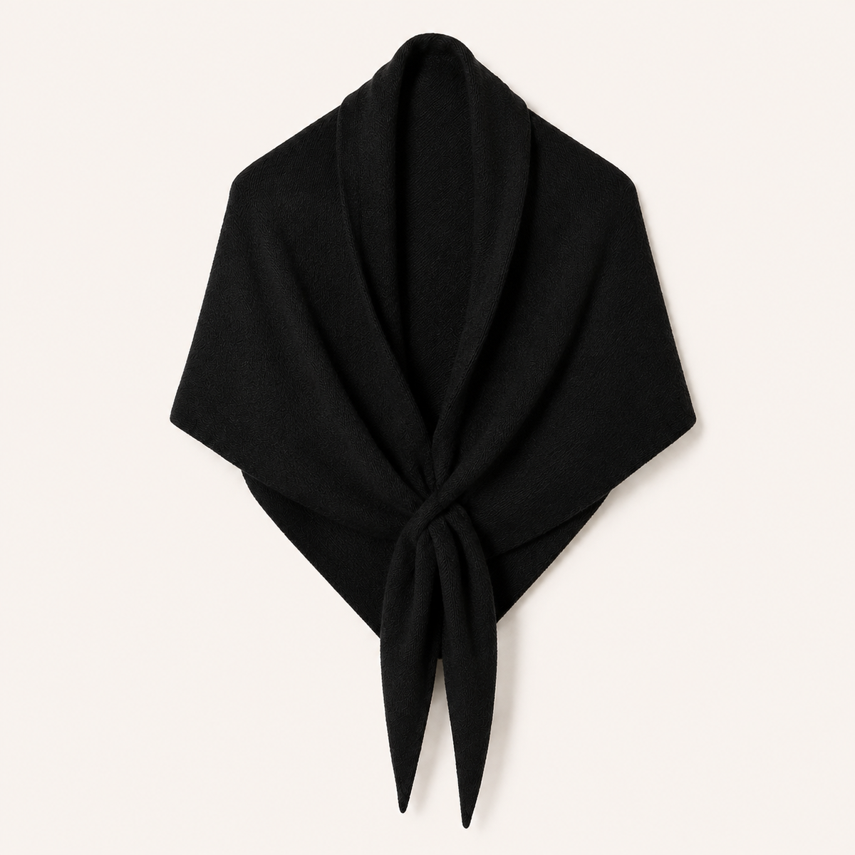 Écharpe triangle noire en laine mélangée – vue produit