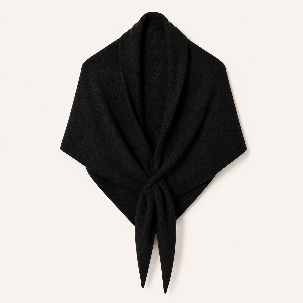 Écharpe triangle noire en laine mélangée – vue produit