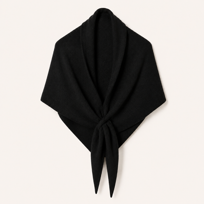 Écharpe triangle noire en laine mélangée – vue produit
