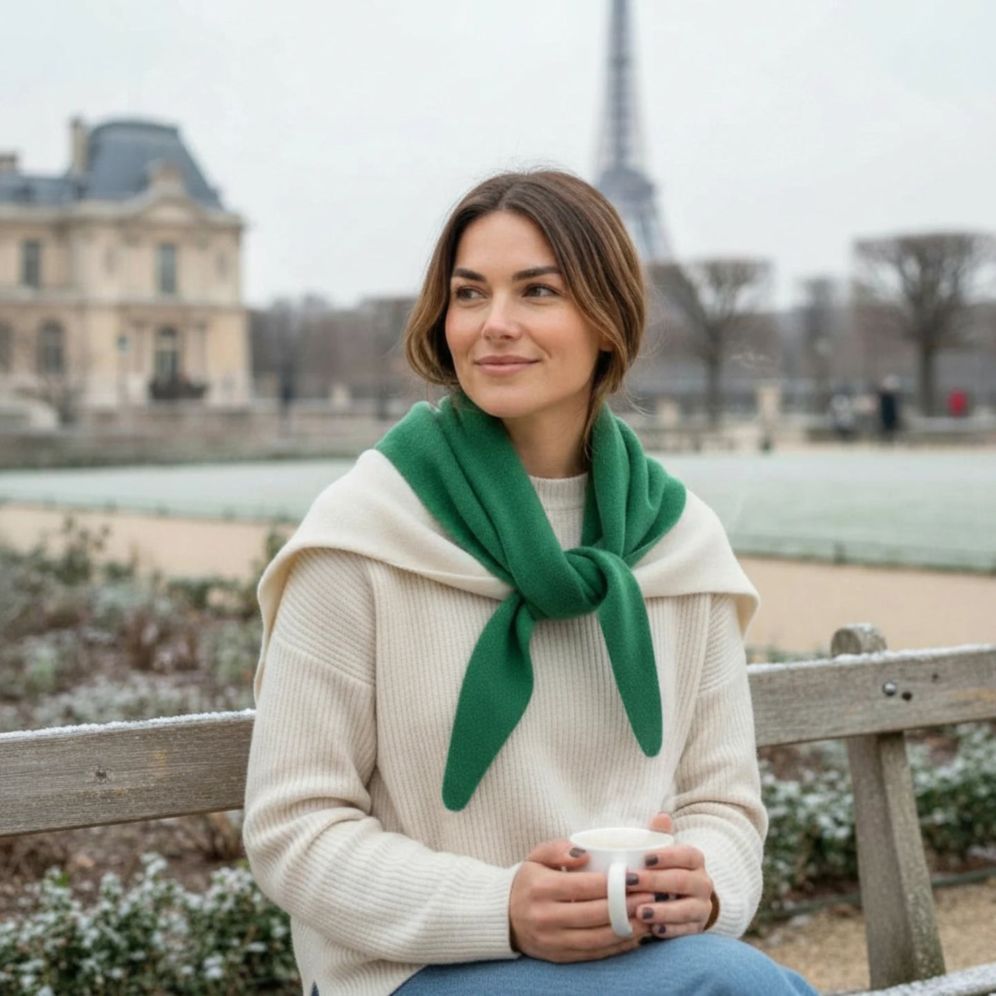 Écharpe Femme en Laine – Triangle 120 cm – Élégance & Chaleur | Maison Amavia