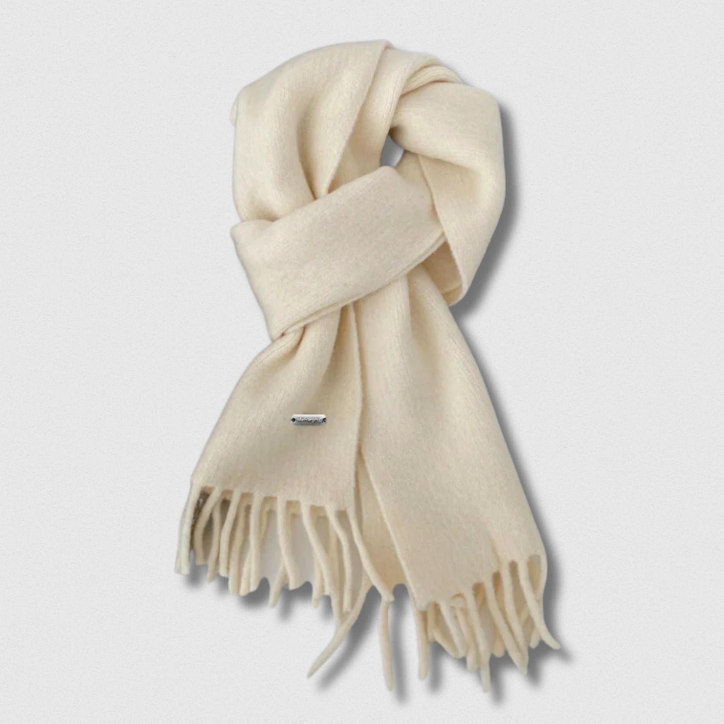 Écharpe unisexe imitation cachemire blanc crème – Maison Amavia