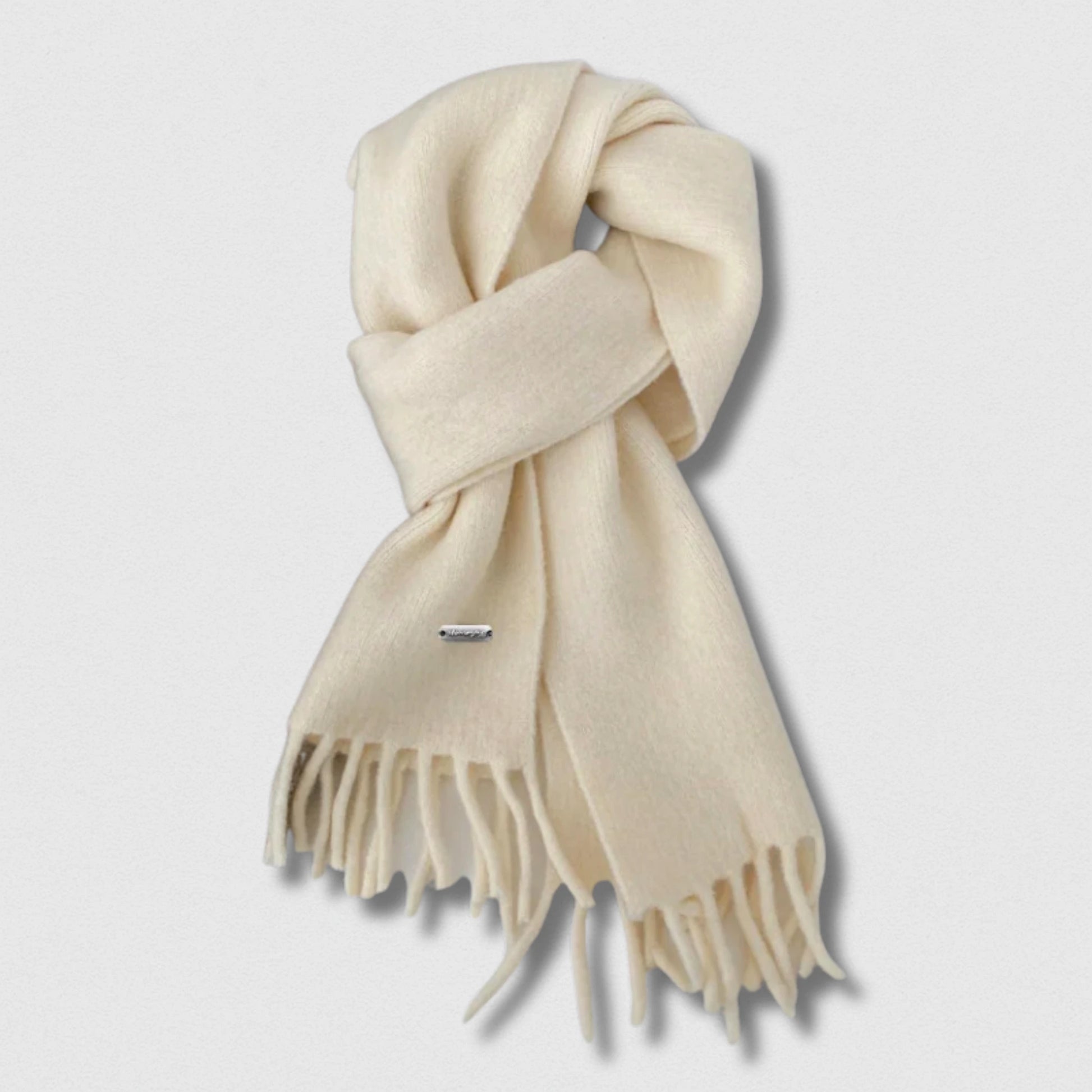 Écharpe unisexe imitation cachemire blanc crème – Maison Amavia