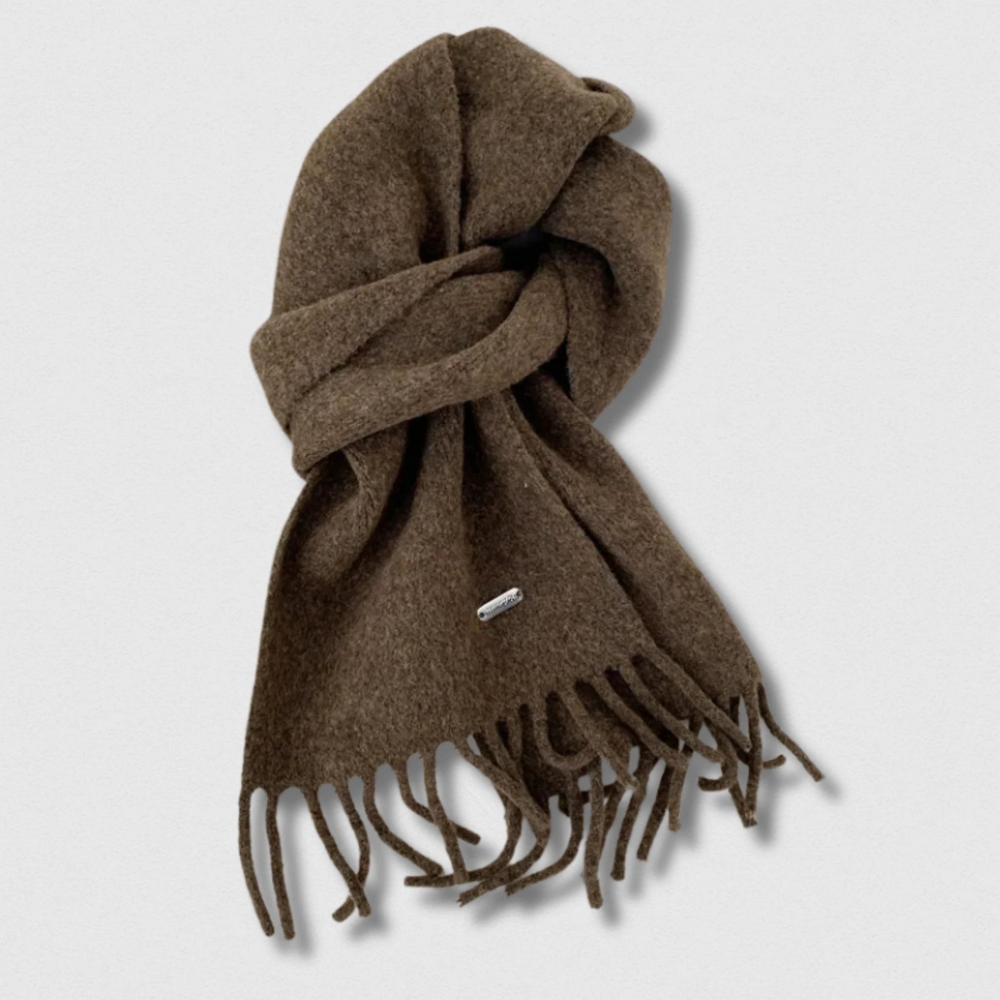 Écharpe unisexe imitation cachemire marron – Maison Amavia