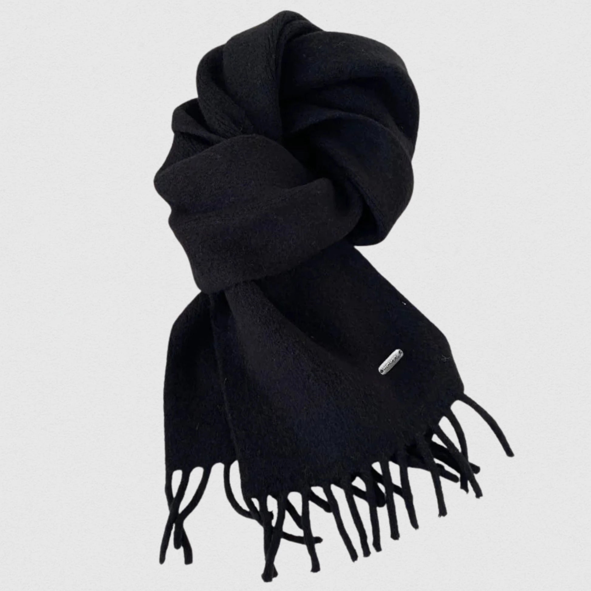 Écharpe unisexe imitation cachemire noire – Maison Amavia