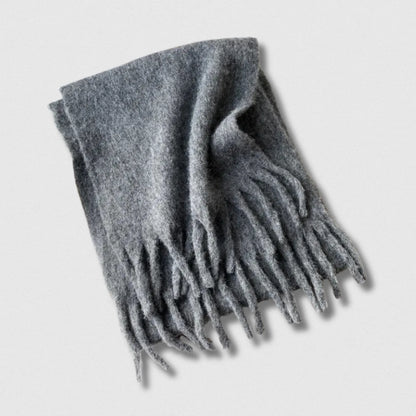 Écharpe unisexe laine mélangée gris foncé – hiver 210×40 cm – Maison Amavia