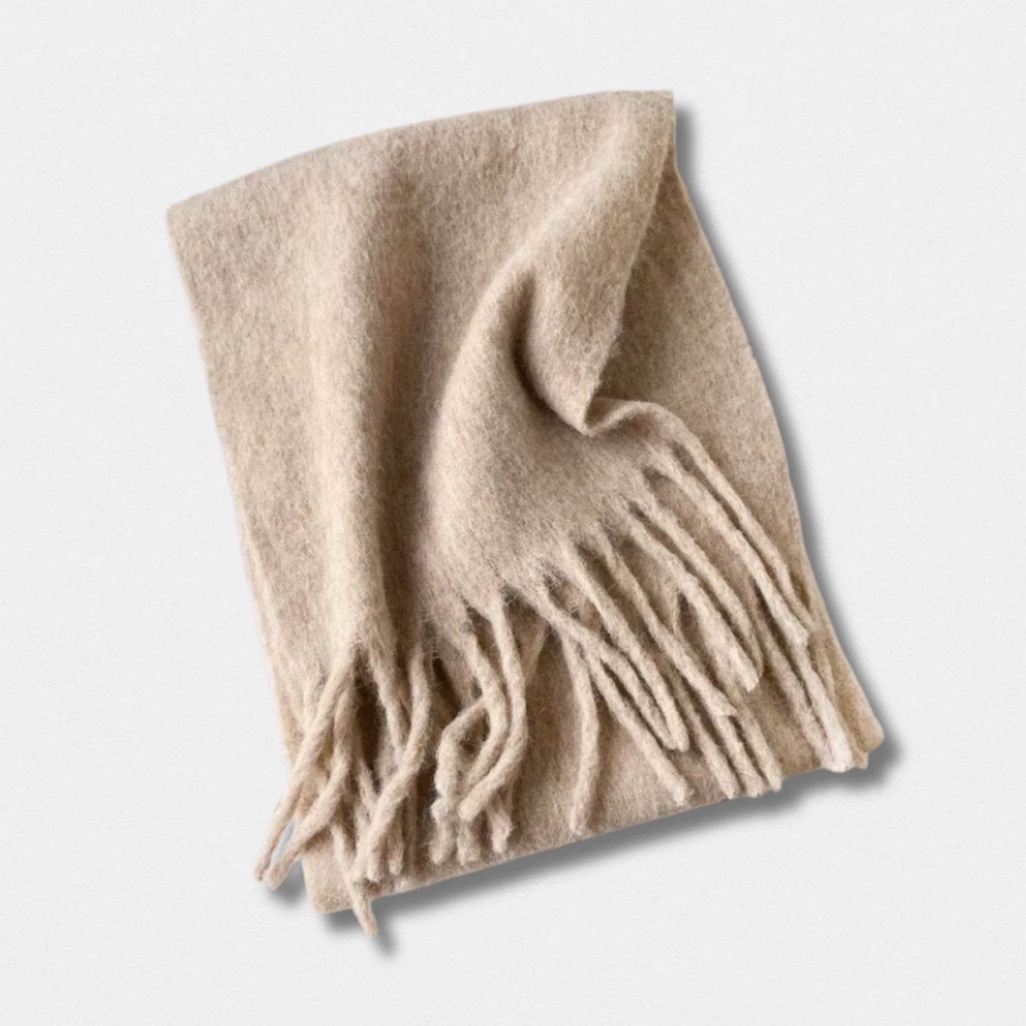 Écharpe unisexe laine mélangée kaki 2 – hiver 210×40 cm – Maison Amavia