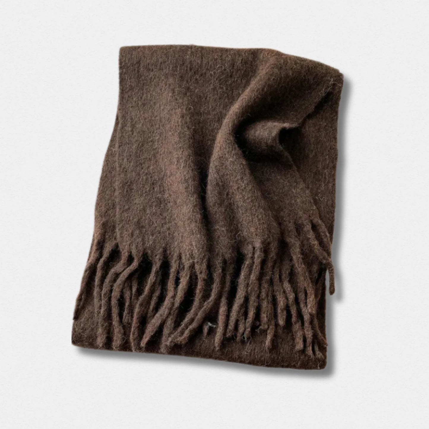 Écharpe unisexe laine mélangée kaki foncé – hiver 210×40 cm – Maison Amavia