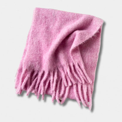 Écharpe unisexe laine mélangée prune – hiver 210×40 cm – Maison Amavia