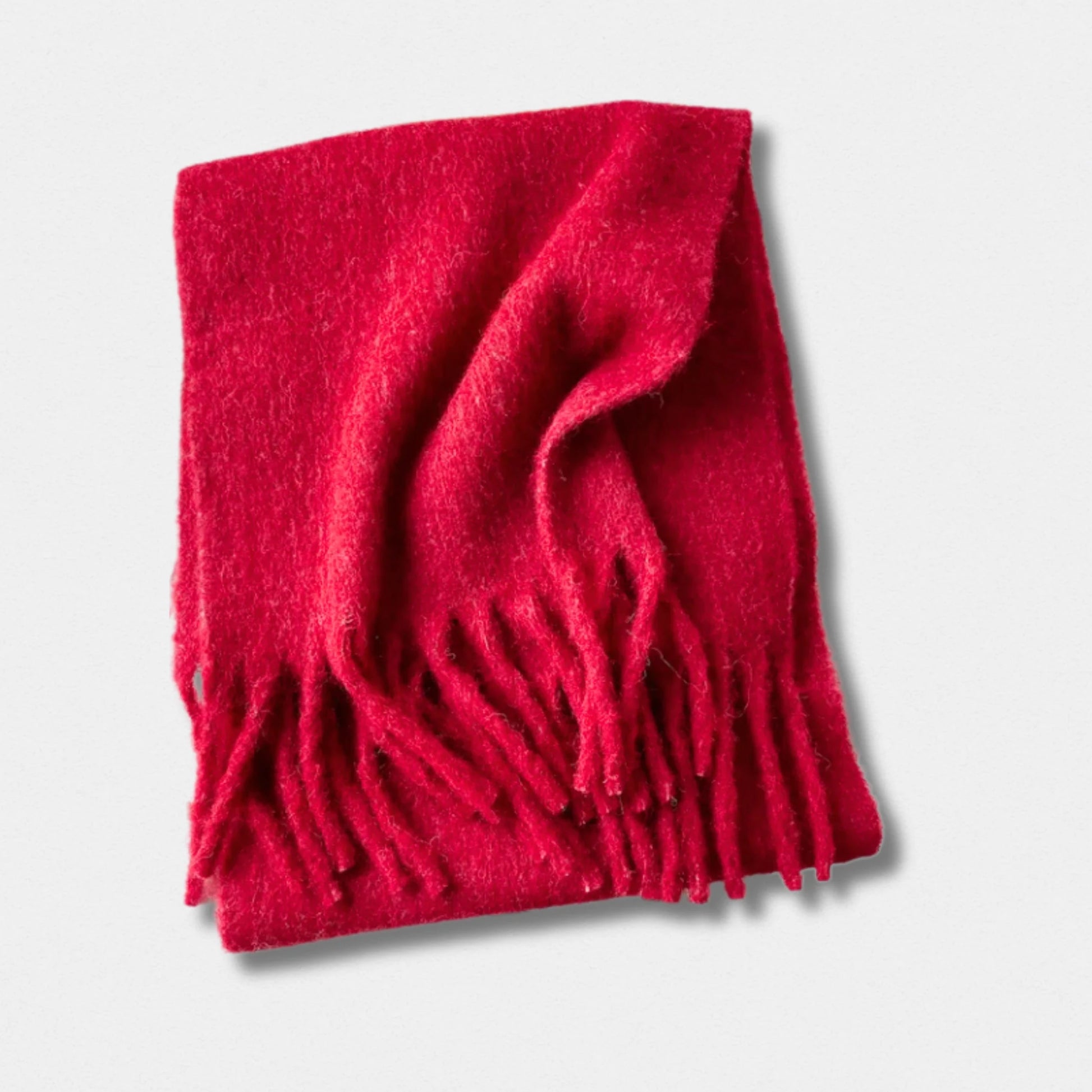 Écharpe unisexe laine mélangée rouge bordeaux – hiver 210×40 cm – Maison Amavia