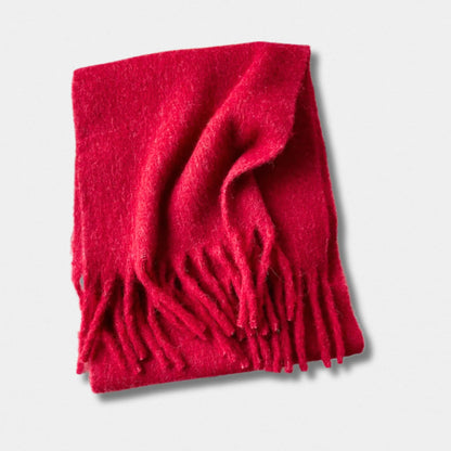 Écharpe unisexe laine mélangée rouge bordeaux – hiver 210×40 cm – Maison Amavia