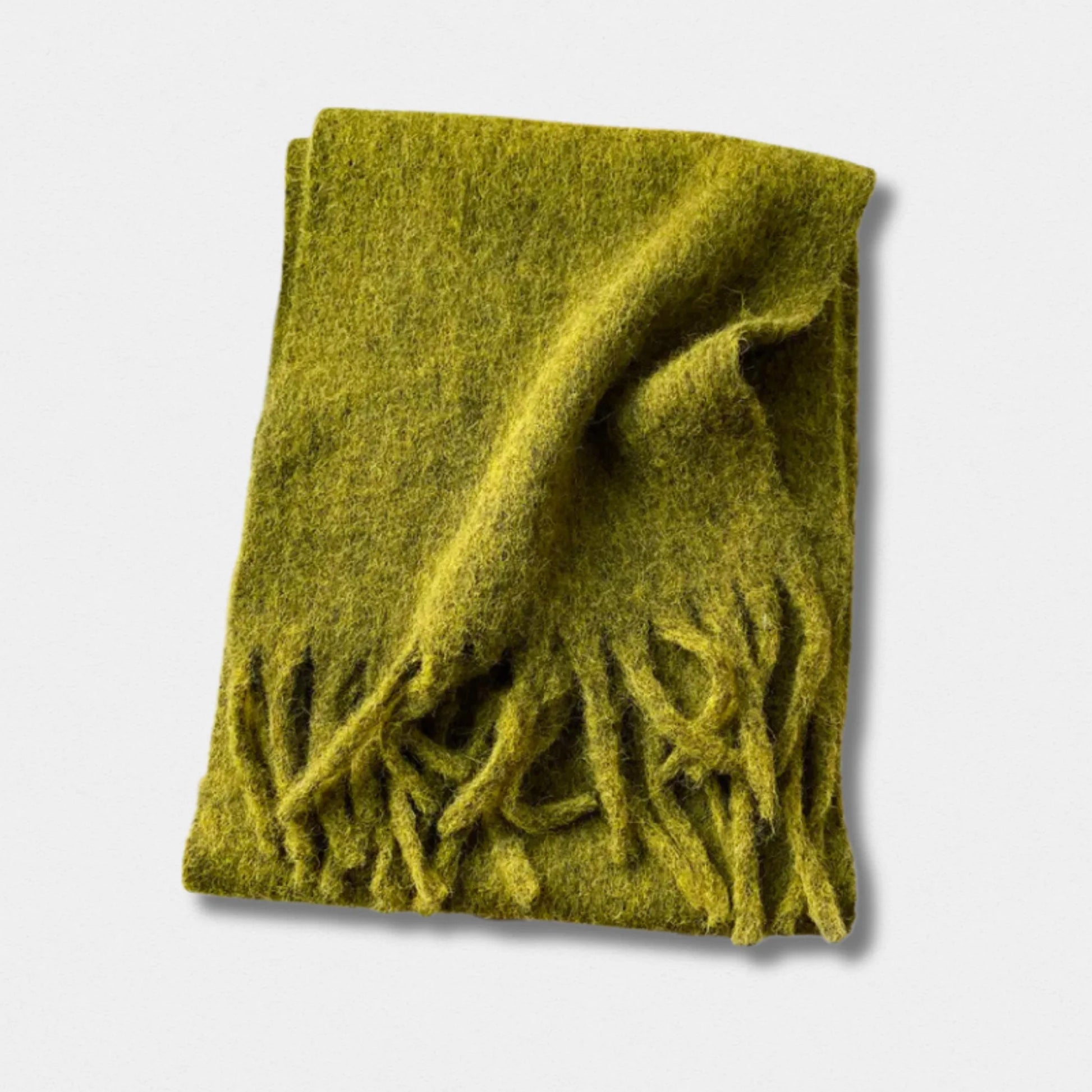 Écharpe unisexe laine mélangée vert armée – hiver 210×40 cm – Maison Amavia