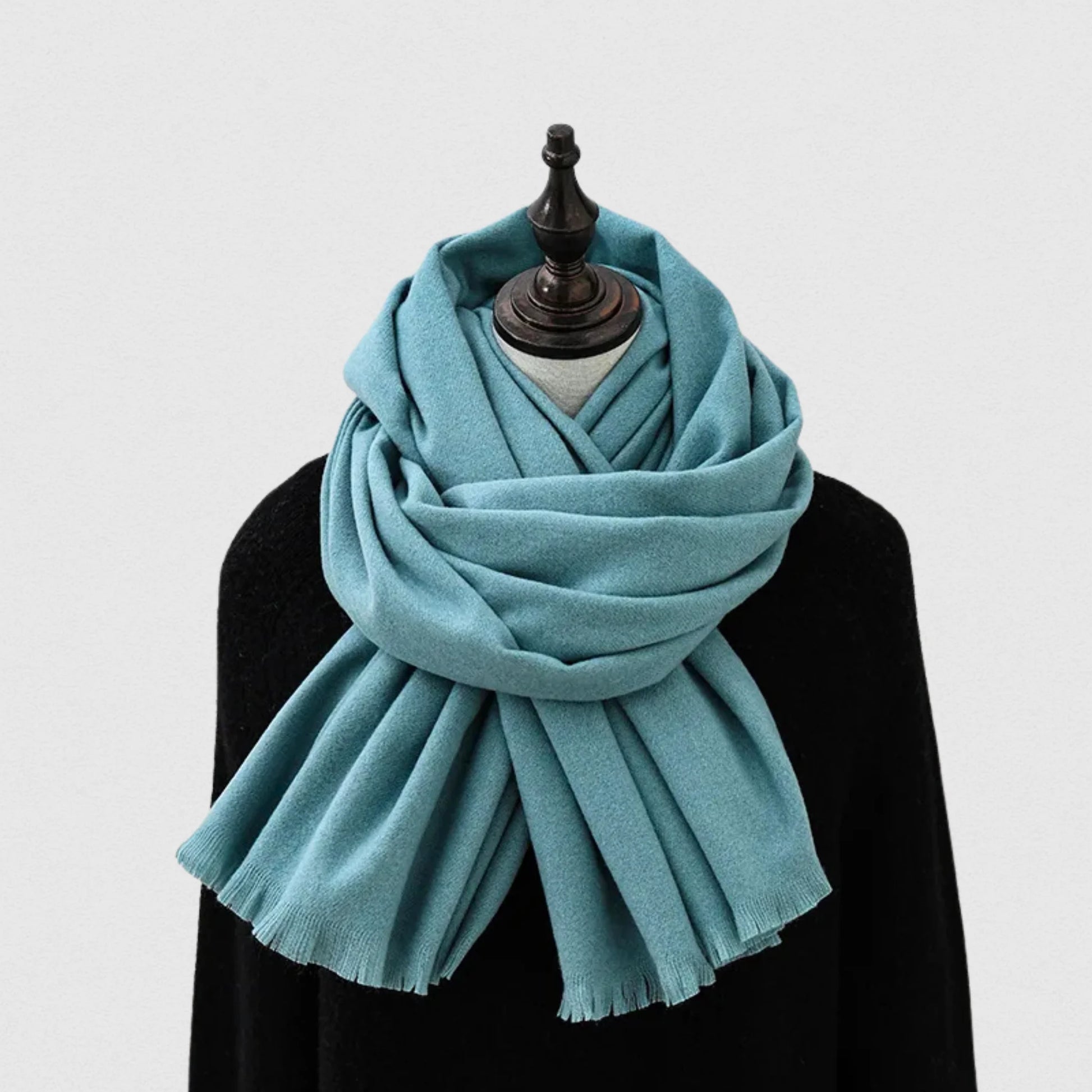 Écharpe unisexe polaire bleu turquoise – grand châle 70×195 cm – Maison Amavia