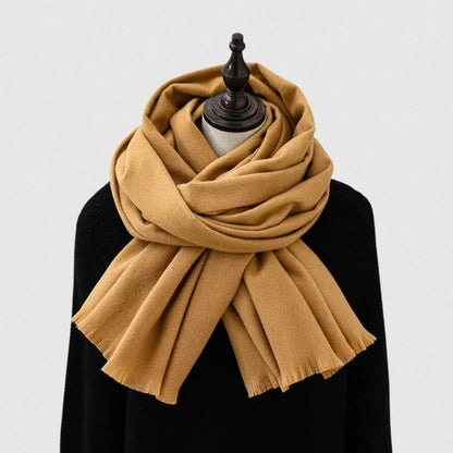 Écharpe unisexe polaire camel – grand châle 70×195 cm – Maison Amavia