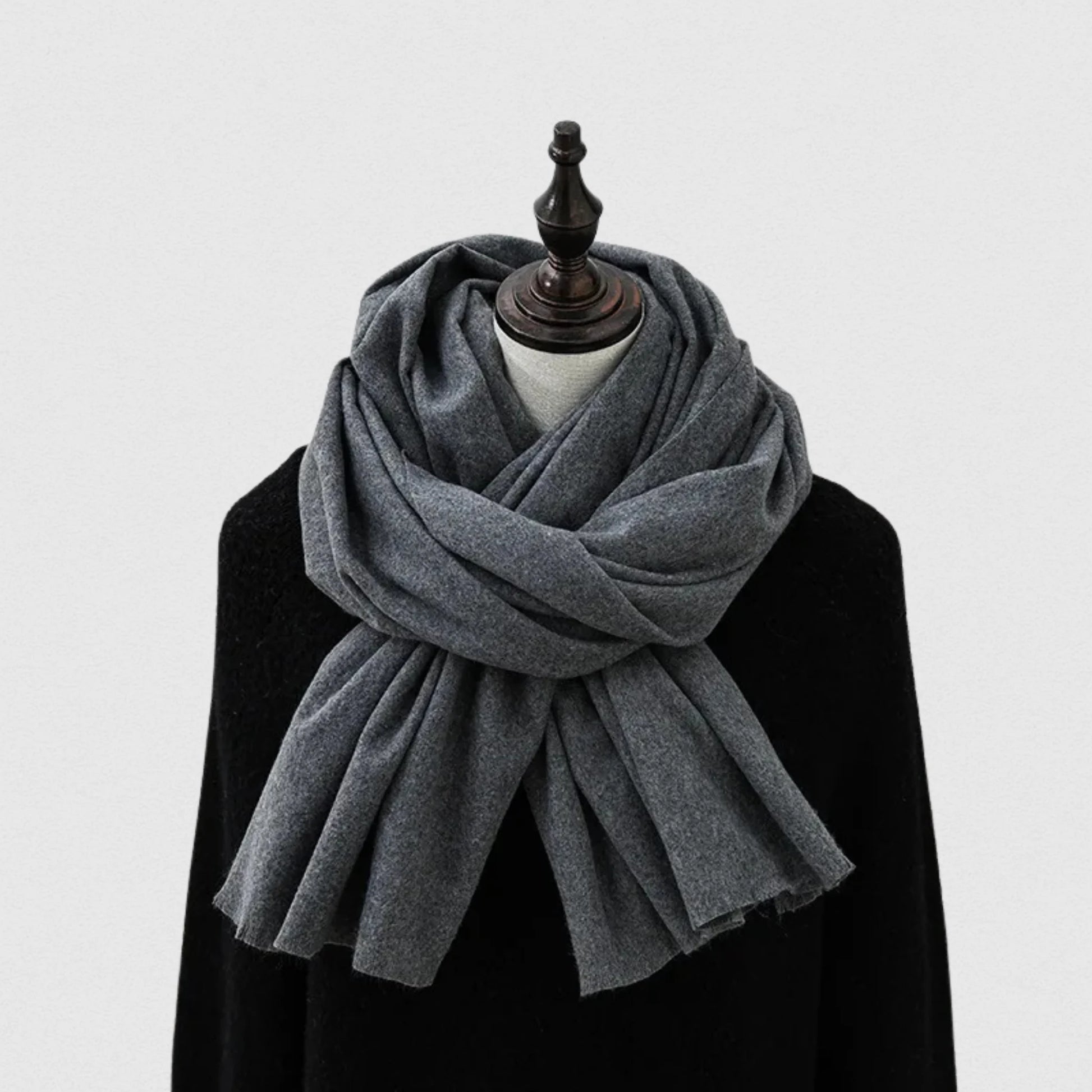 Écharpe unisexe polaire gris ardoise – grand châle 70×195 cm – Maison Amavia