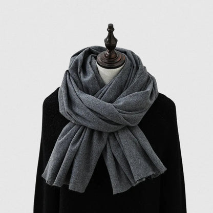 Écharpe unisexe polaire gris ardoise – grand châle 70×195 cm – Maison Amavia