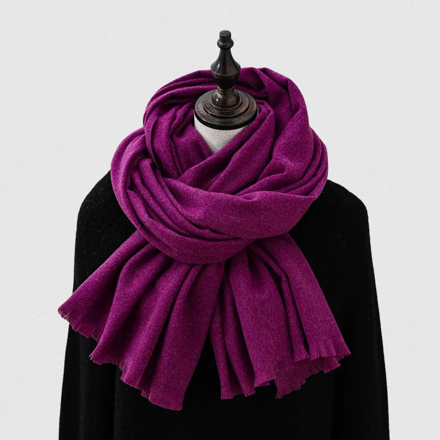 Écharpe unisexe polaire indigo – grand châle 70×195 cm – Maison Amavia