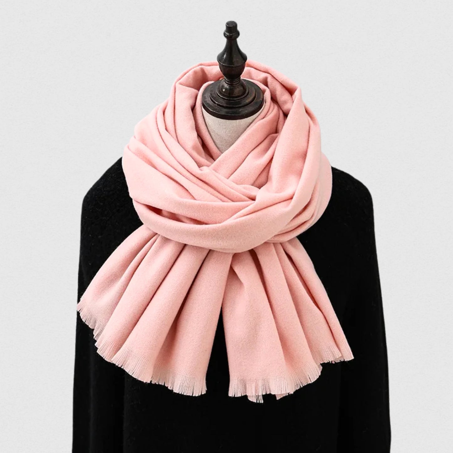 Écharpe unisexe polaire rose – grand châle 70×195 cm – Maison Amavia