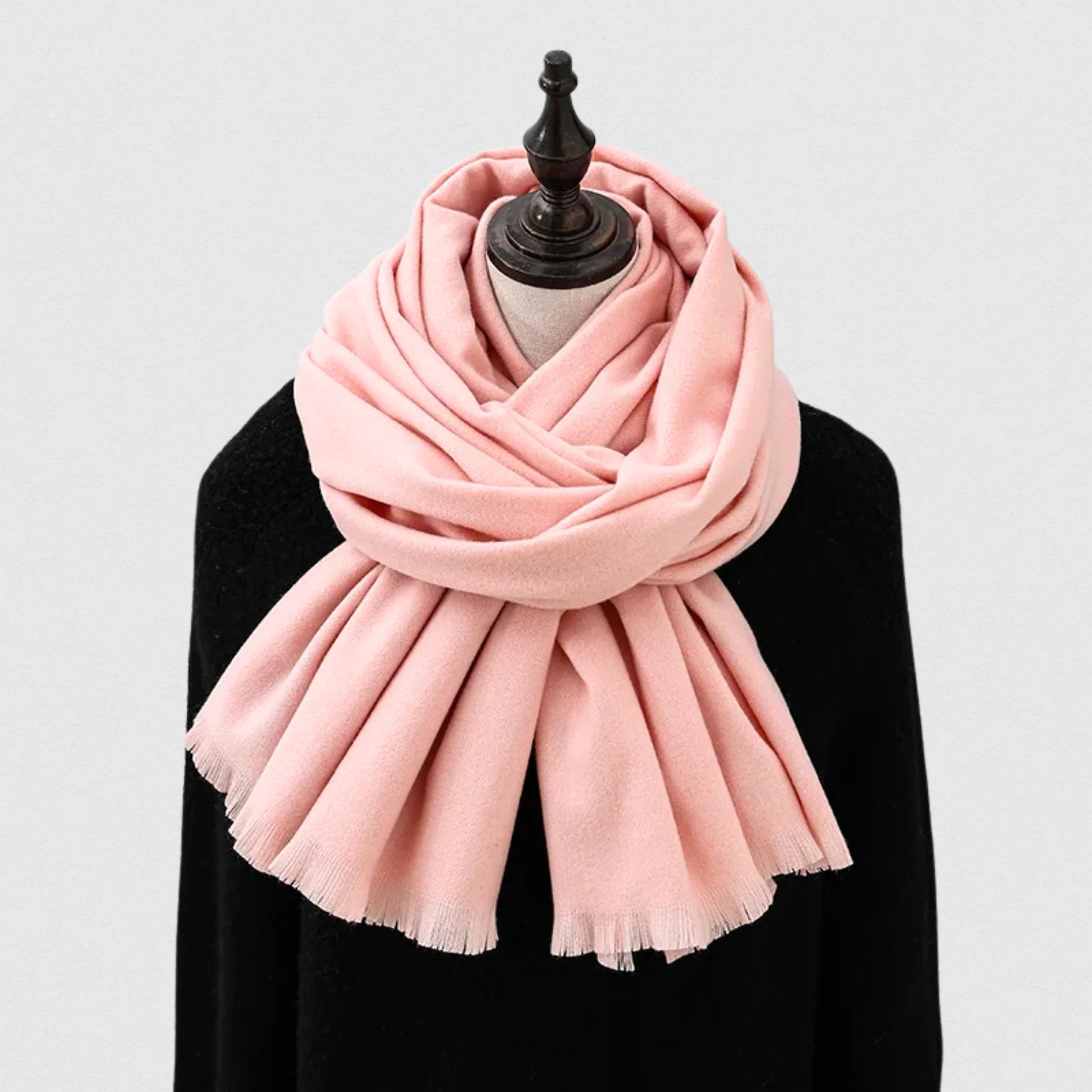 Écharpe unisexe polaire rose – grand châle 70×195 cm – Maison Amavia