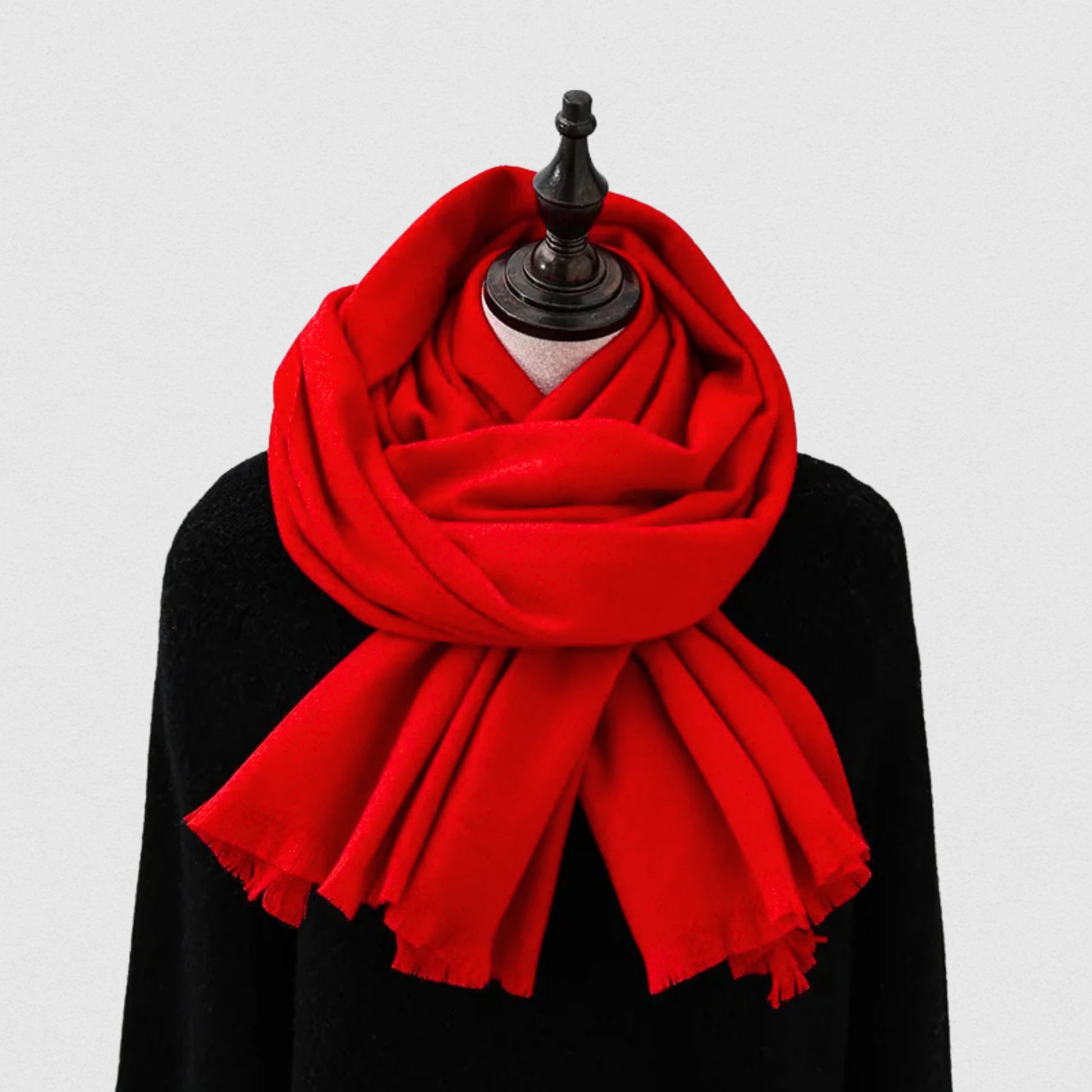 Écharpe unisexe polaire rouge – grand châle 70×195 cm – Maison Amavia