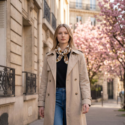 Foulard carré floral tendance femme